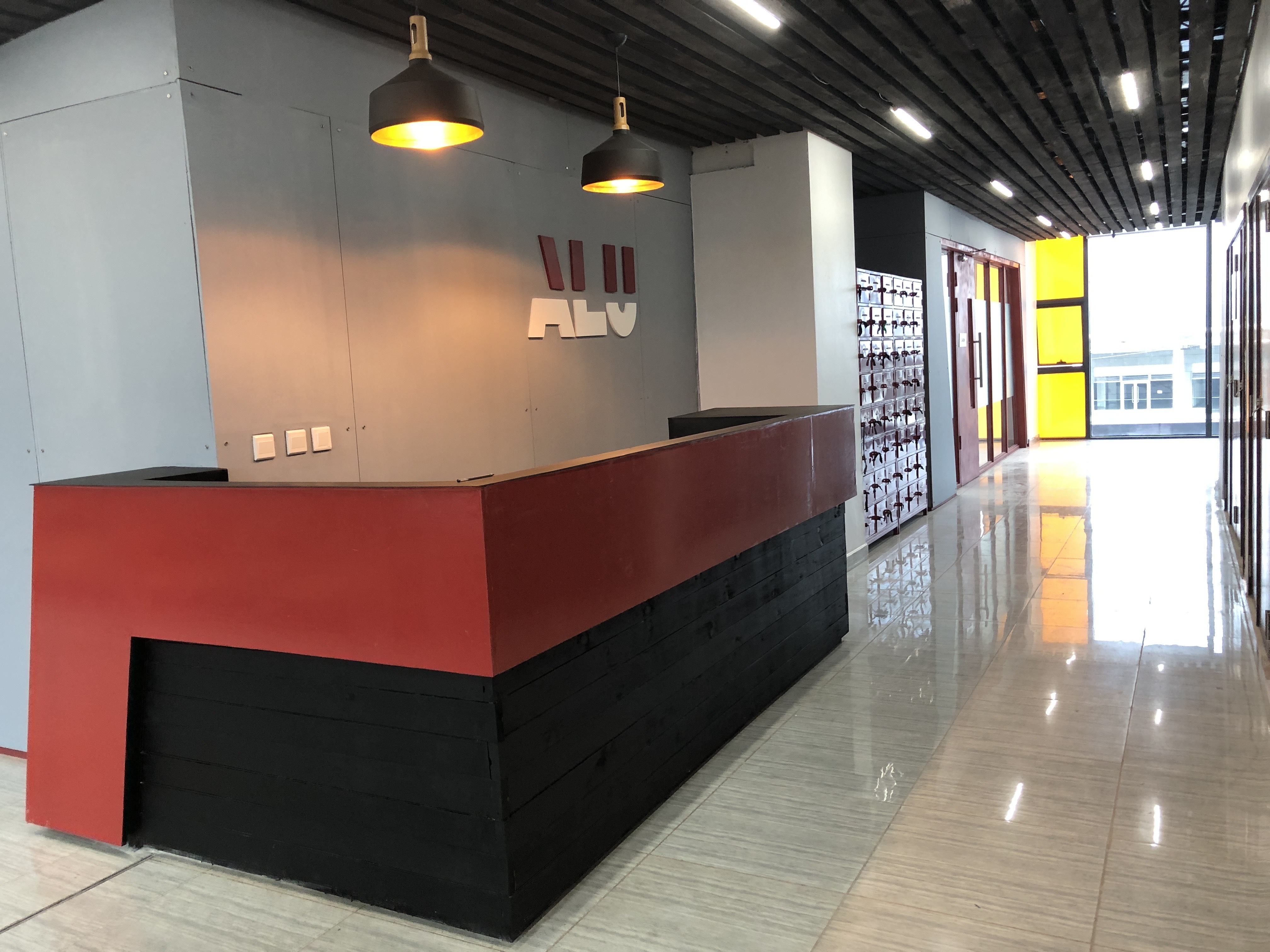 Reception Area of ALU Kigali Heights. Copyright - Iwan Baan