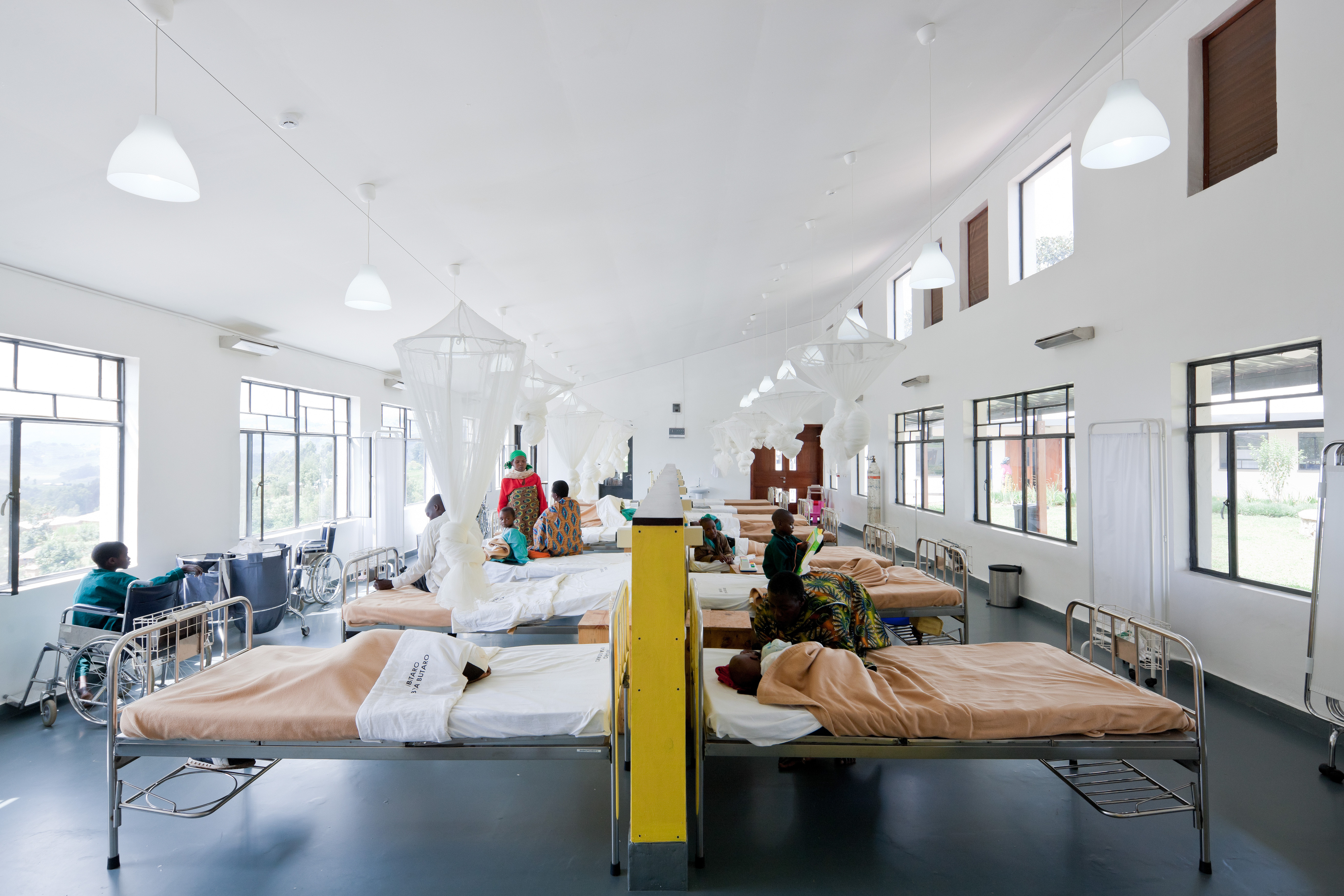 Photo of Butaro District Hospital, Photo by Iwan Baan, Hospital Room and Patient Area