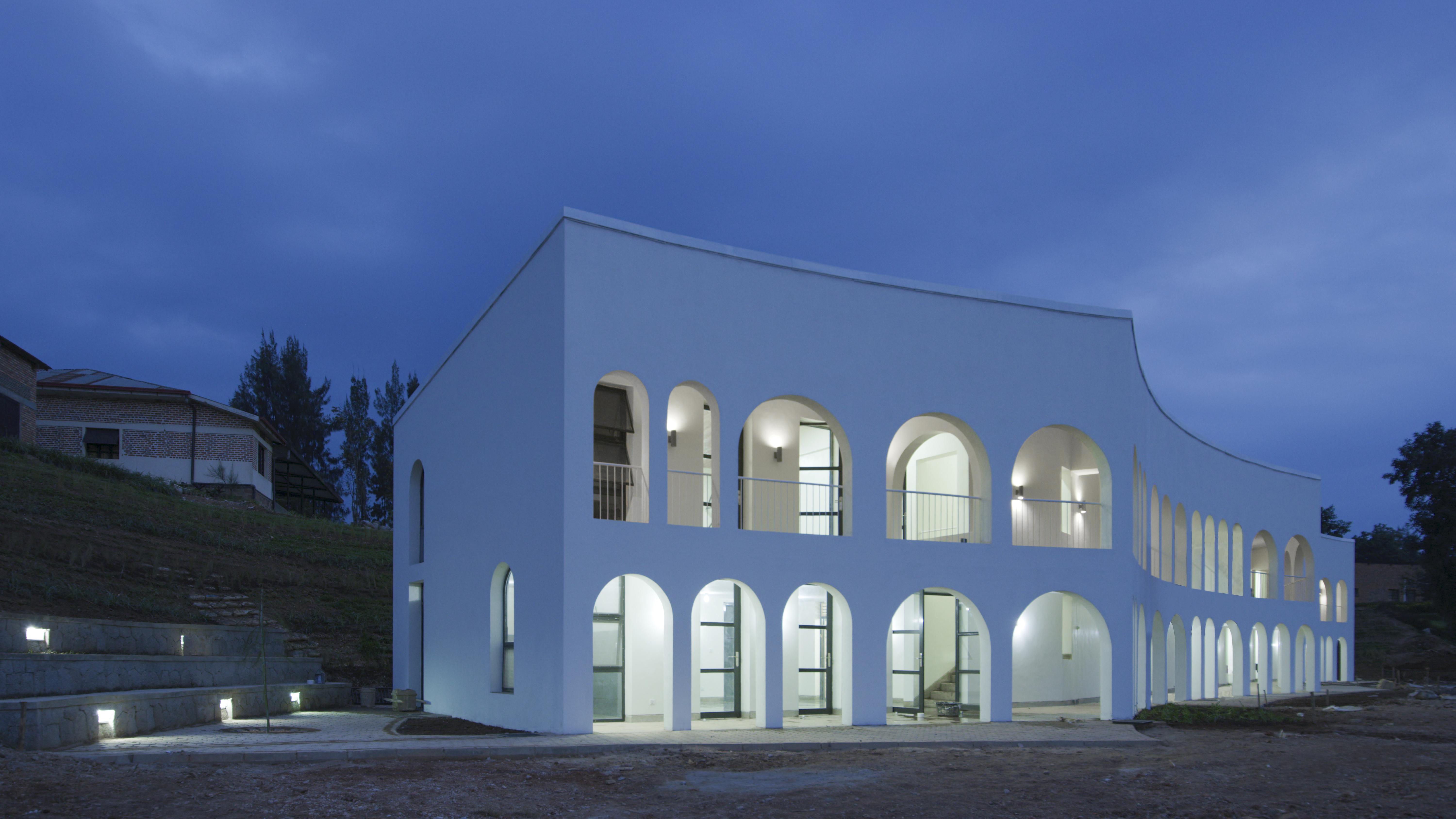 Butaro Oncology Support Centre at night