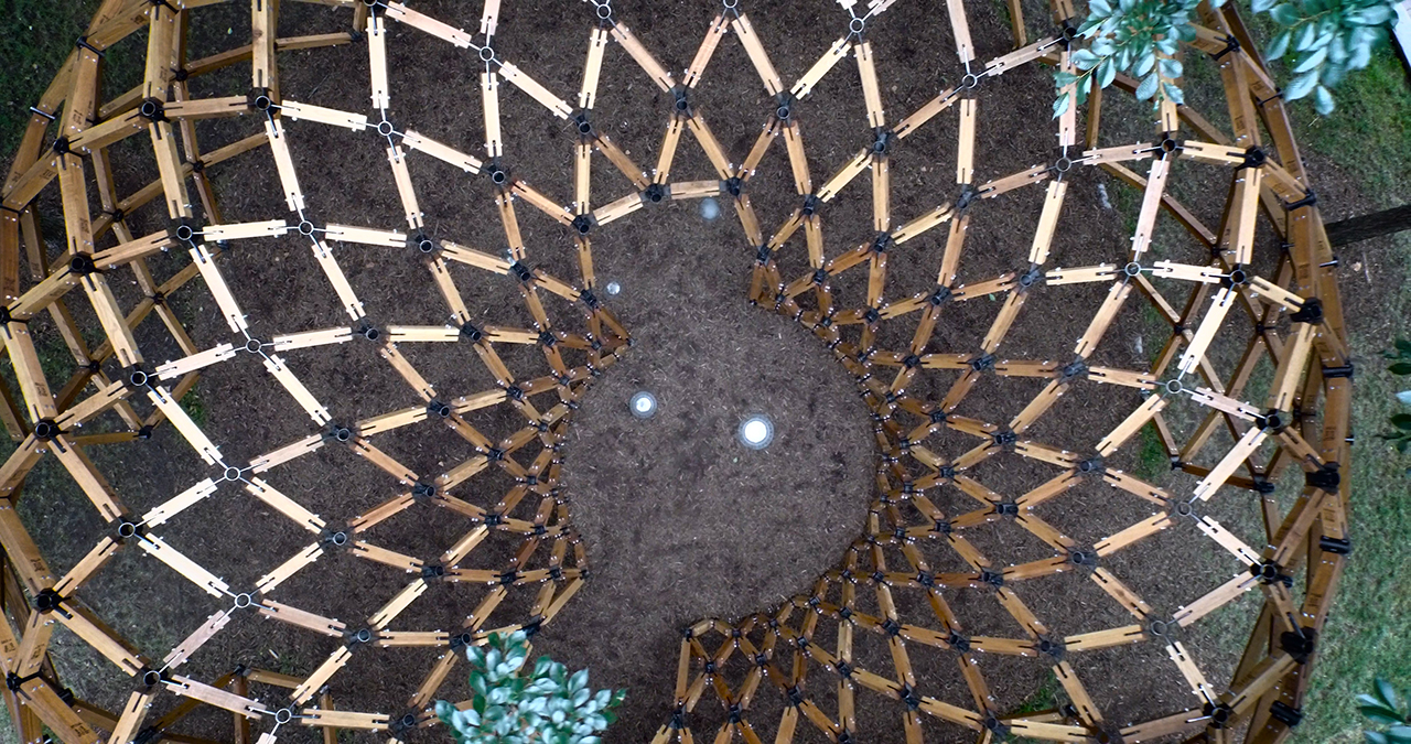 Photo of Design Biennial Boston, Aerial view of the pavillion and site