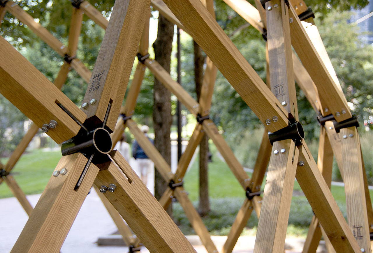 Photo of Design Biennial Boston, Photo by Mark Pasnik, Custom joinery pieces on pavilion