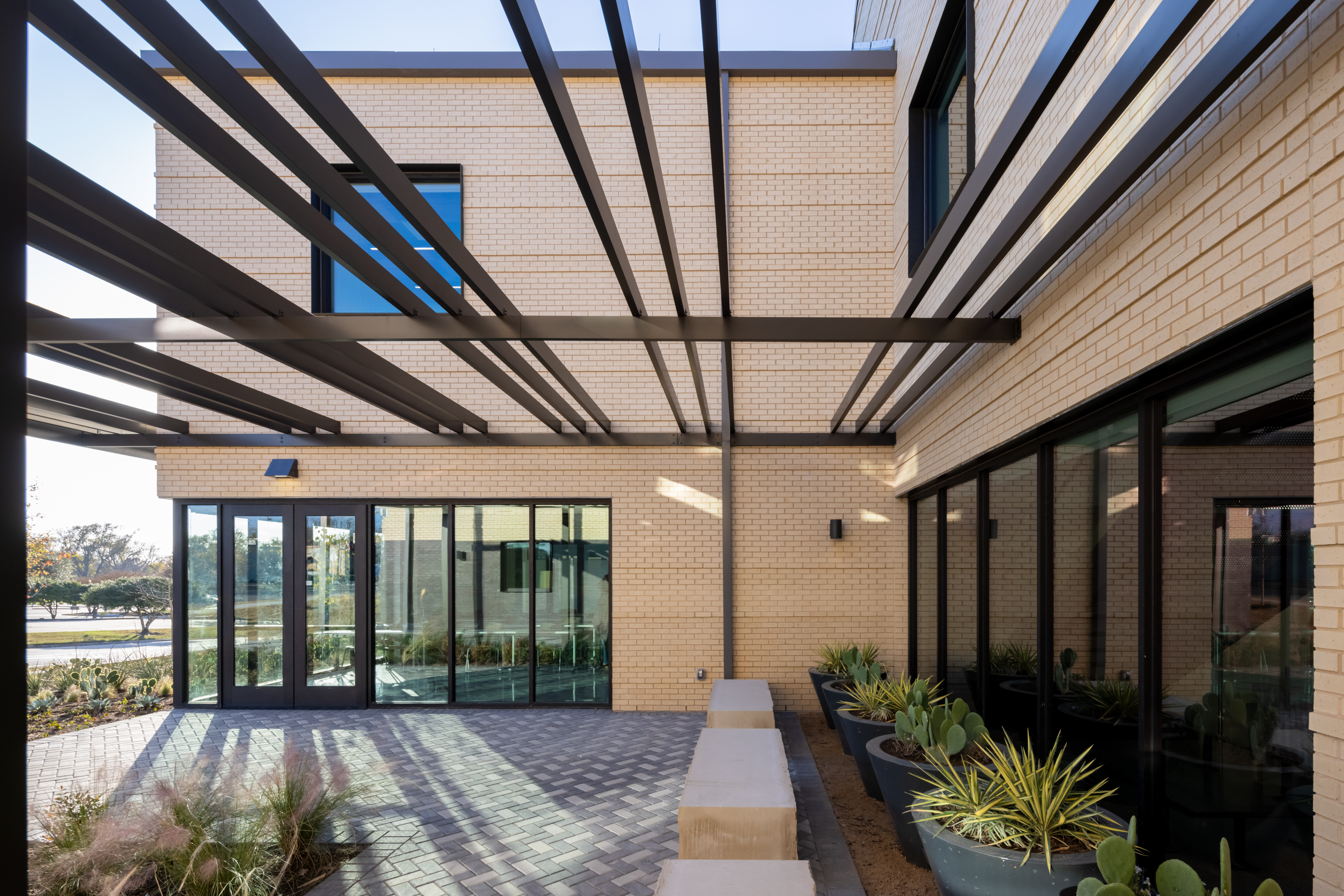 closeup of the entry facade