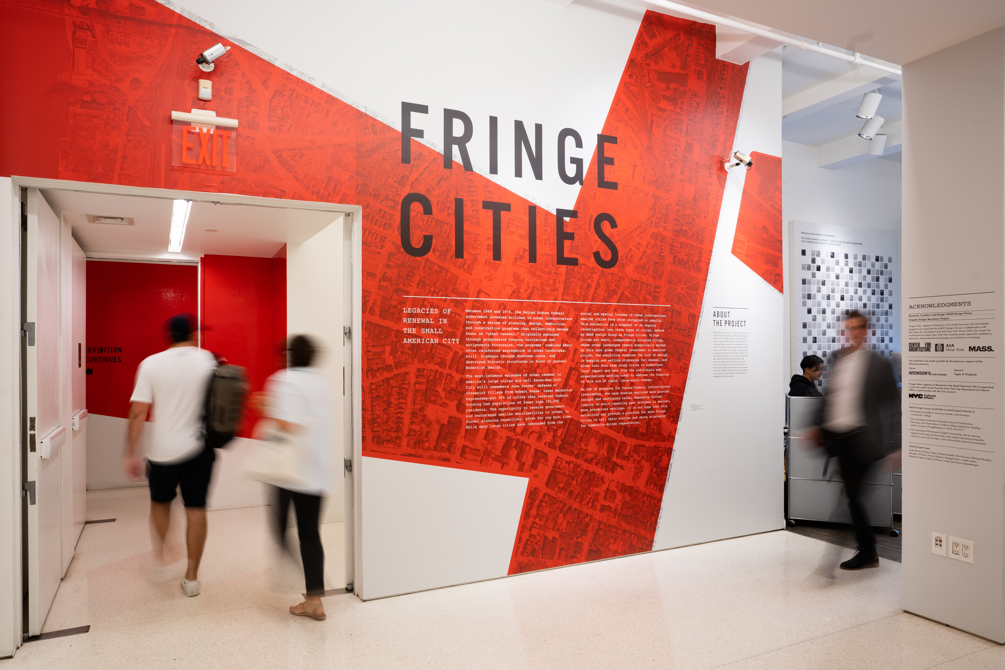 The entry to the Fringe Cities exhibition space at the Center for Architecture