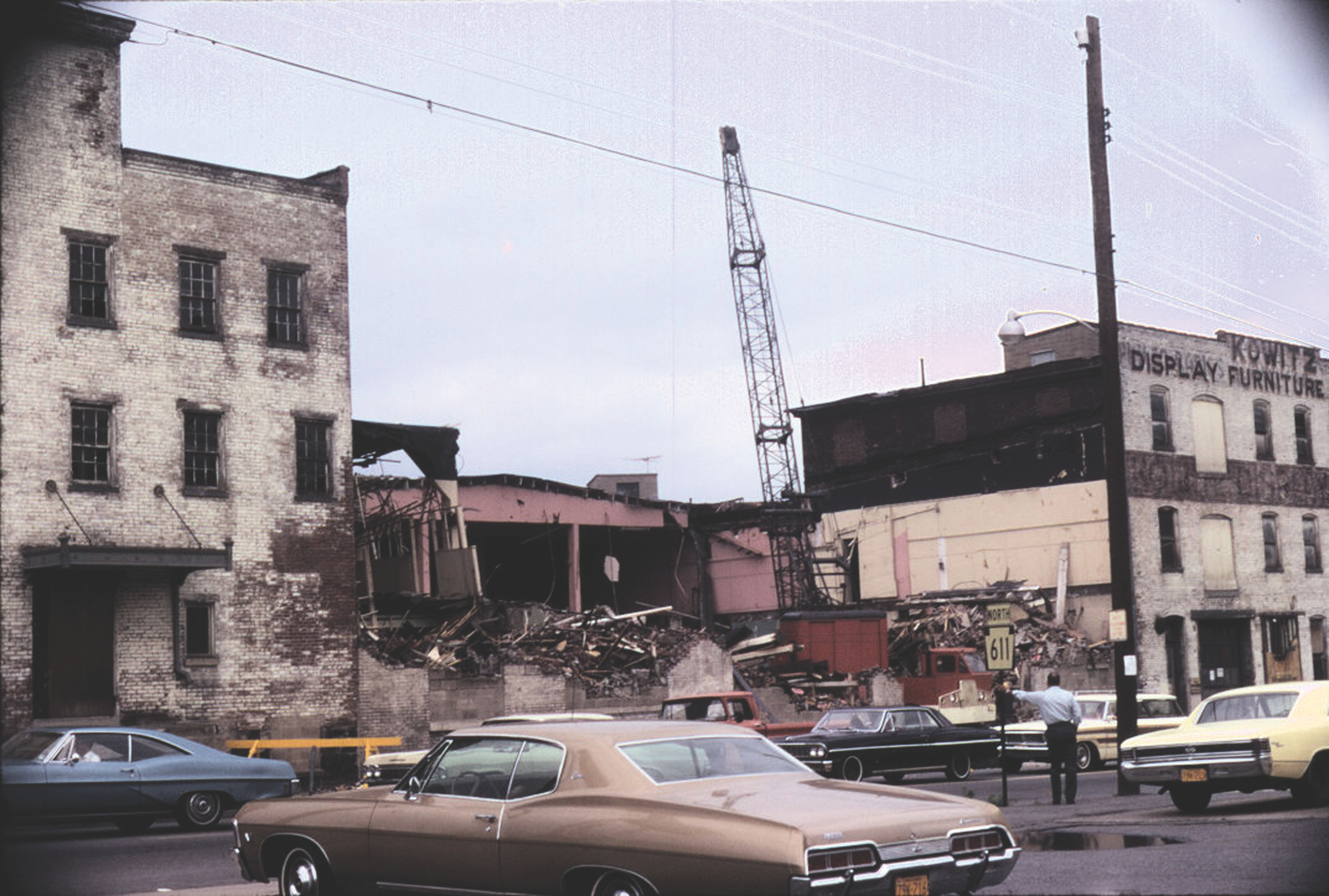 The demolition of the Kowtiz Furniture Store building at 3rd and Riverside Drive to make way for the Riverside Drive Development.