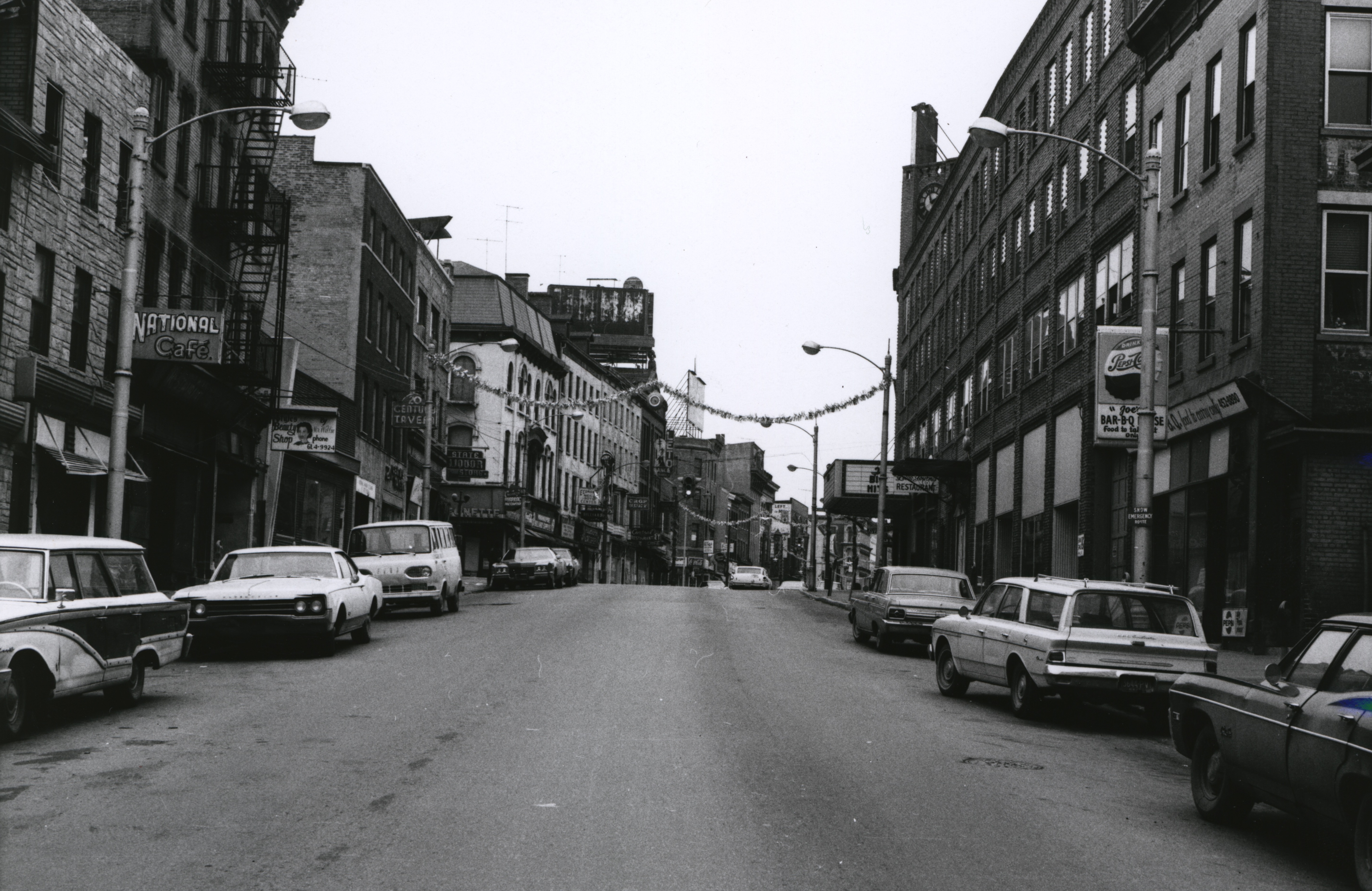 Poughkeepsie Before Urban Renewal, 1970, Main St. and Vassar looking east.