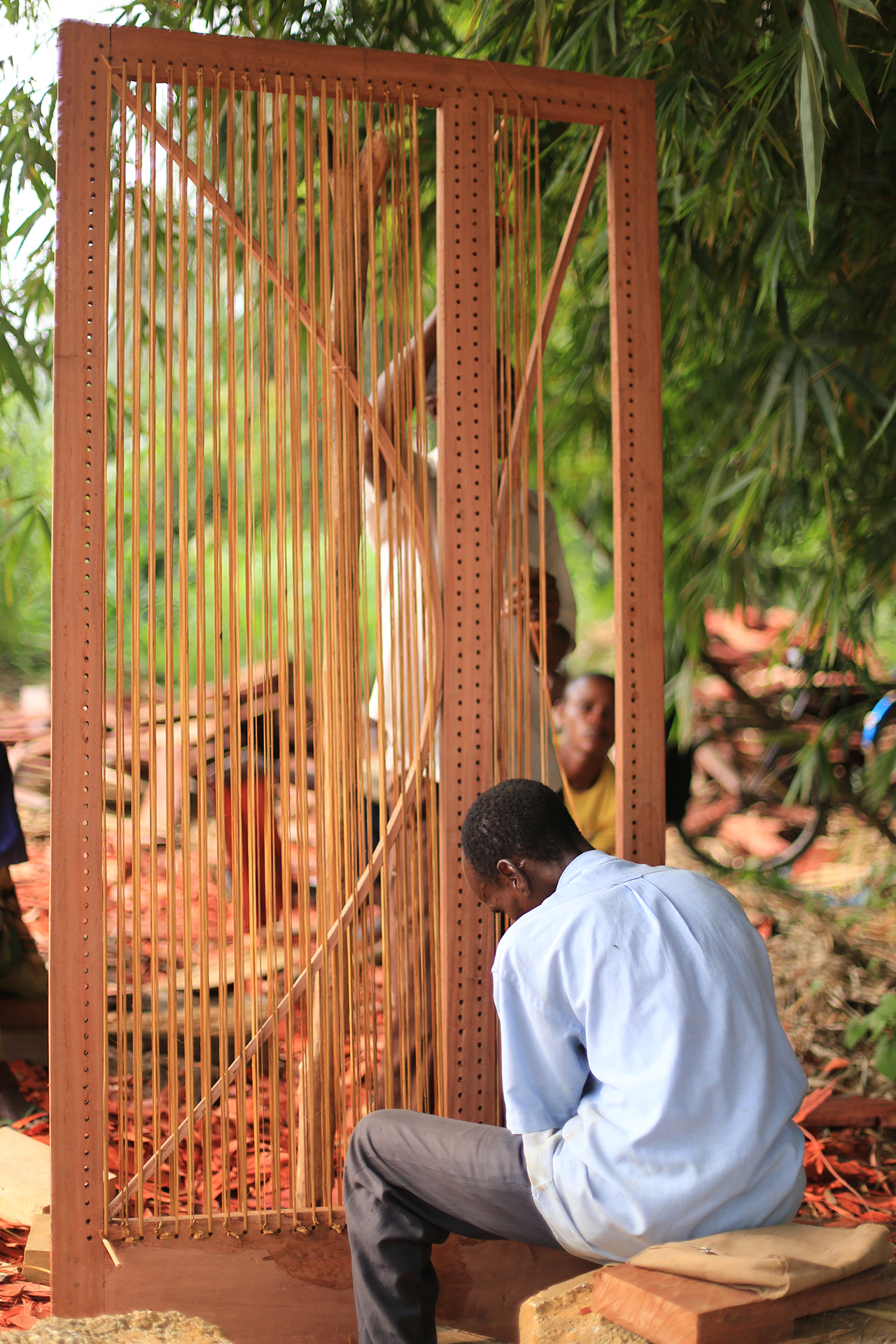 Photo of Ilima Primary School, Construction of weaved door