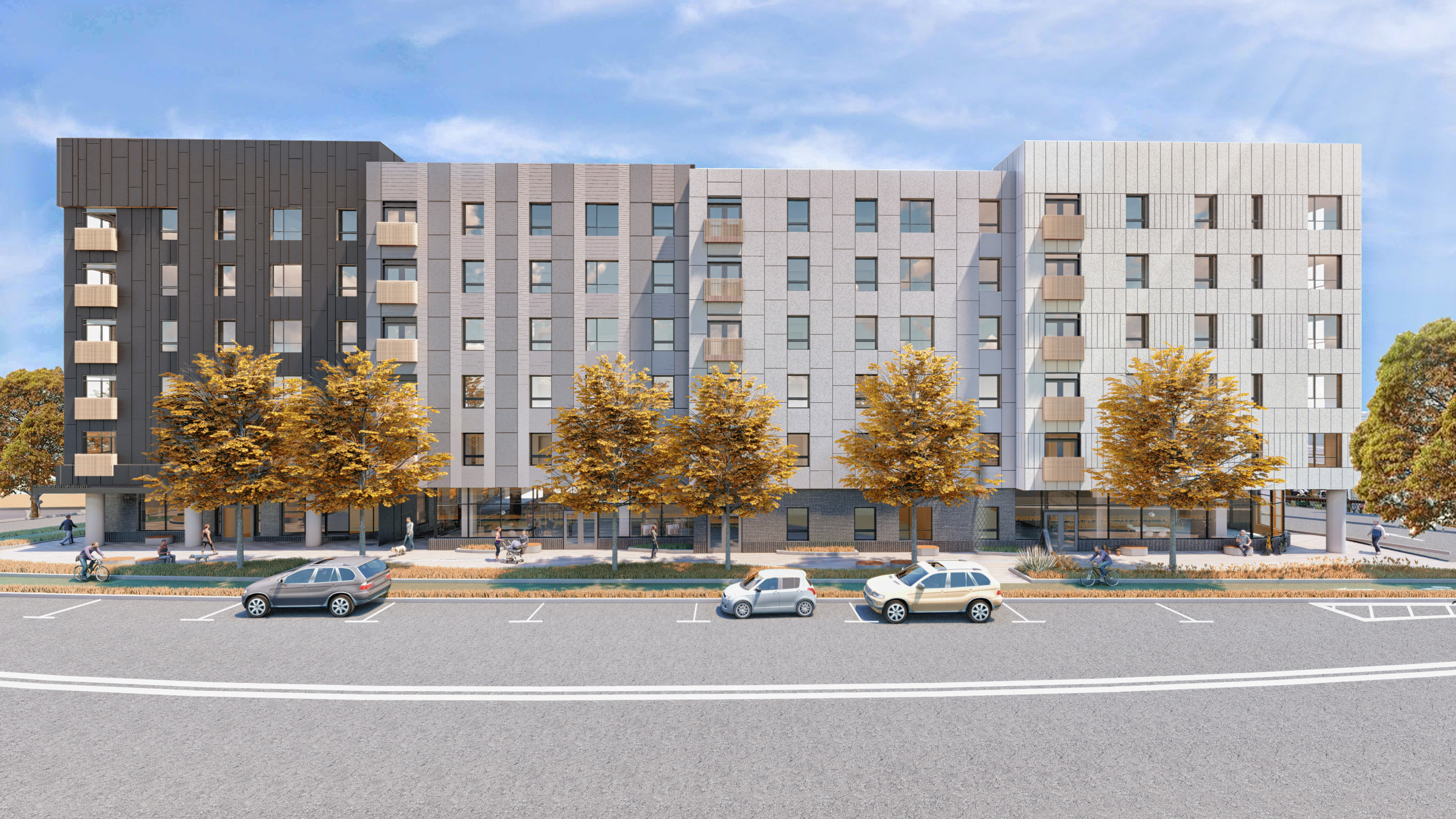 Mattapan Mixed Income Housing, river street elevation