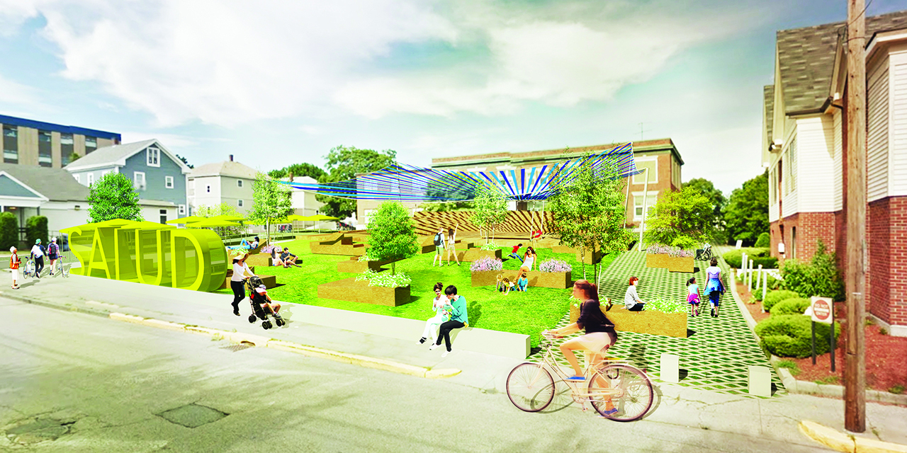 Rendering of Neighborhood Health Stations of Rhode Island, Exterior Front of the site