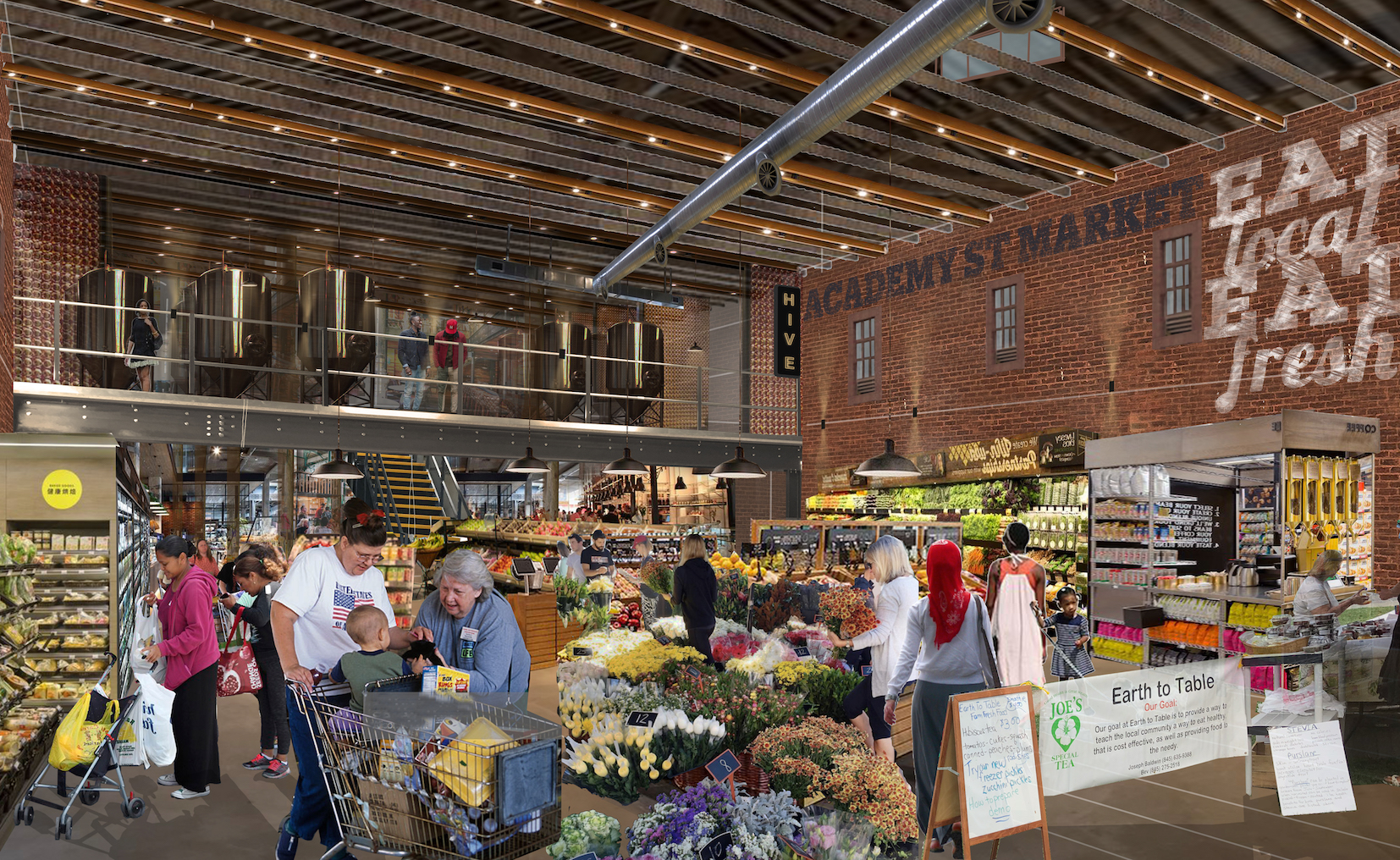 Public Market Interior Rendering