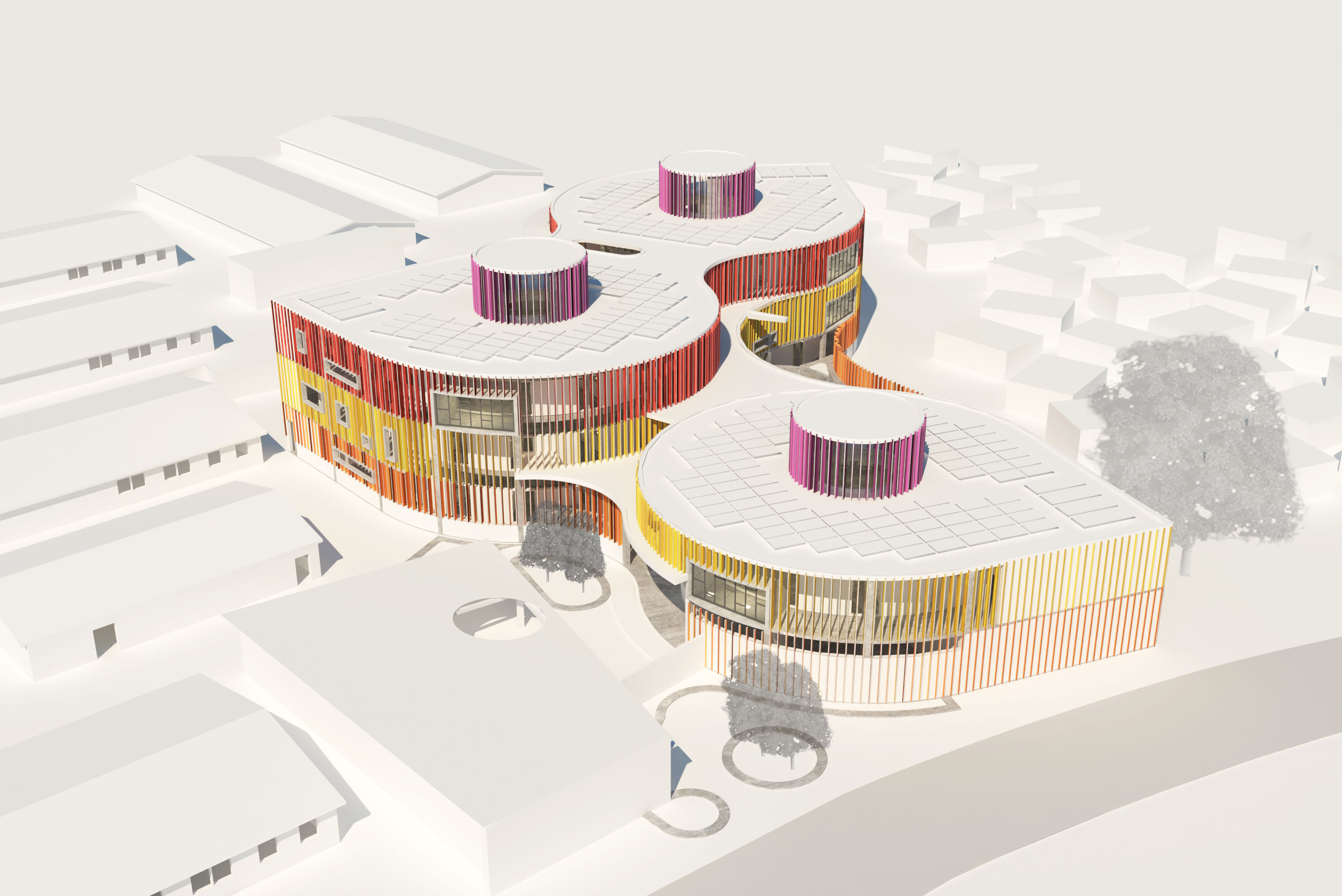 Aerial rendering of the Redemption Pediatric Hospital