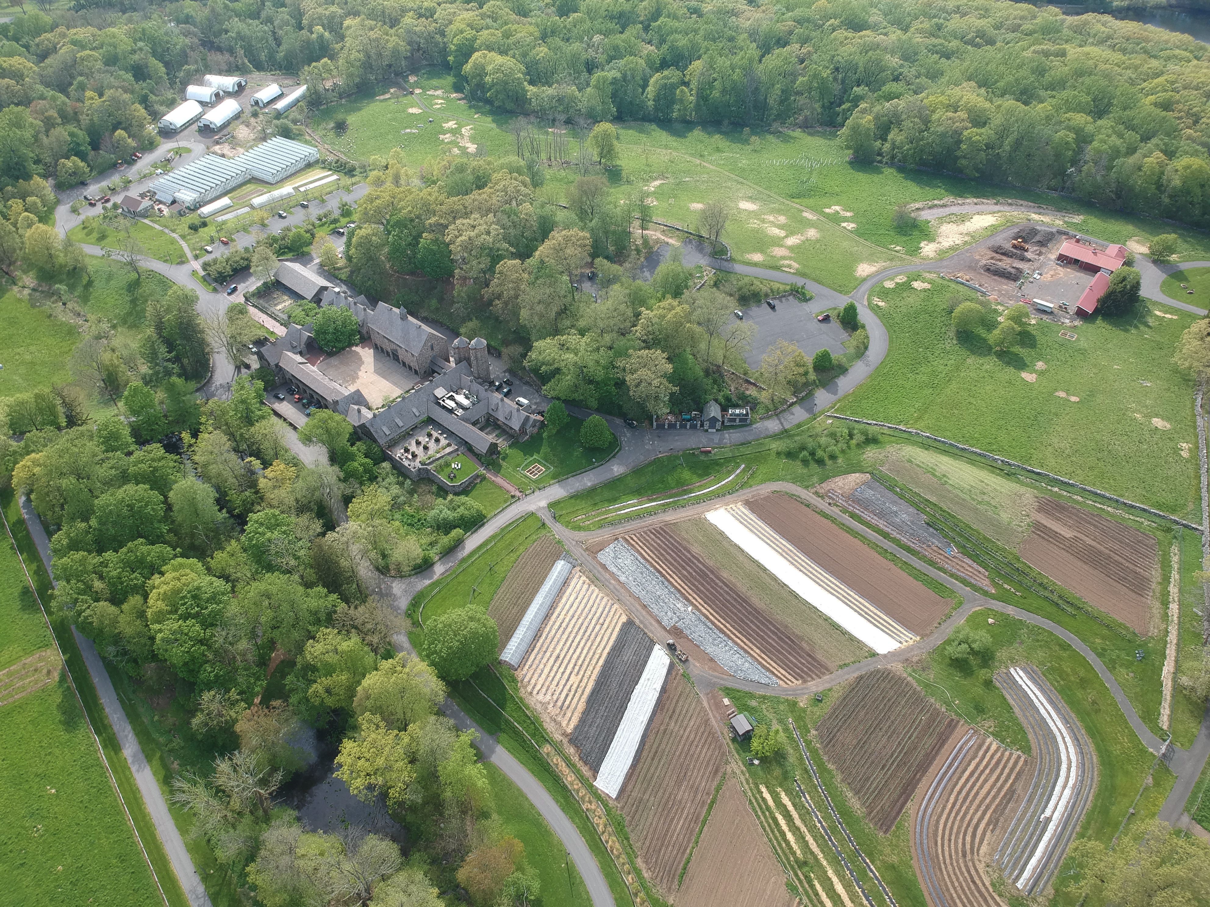 aerial of the Stone Barns campus