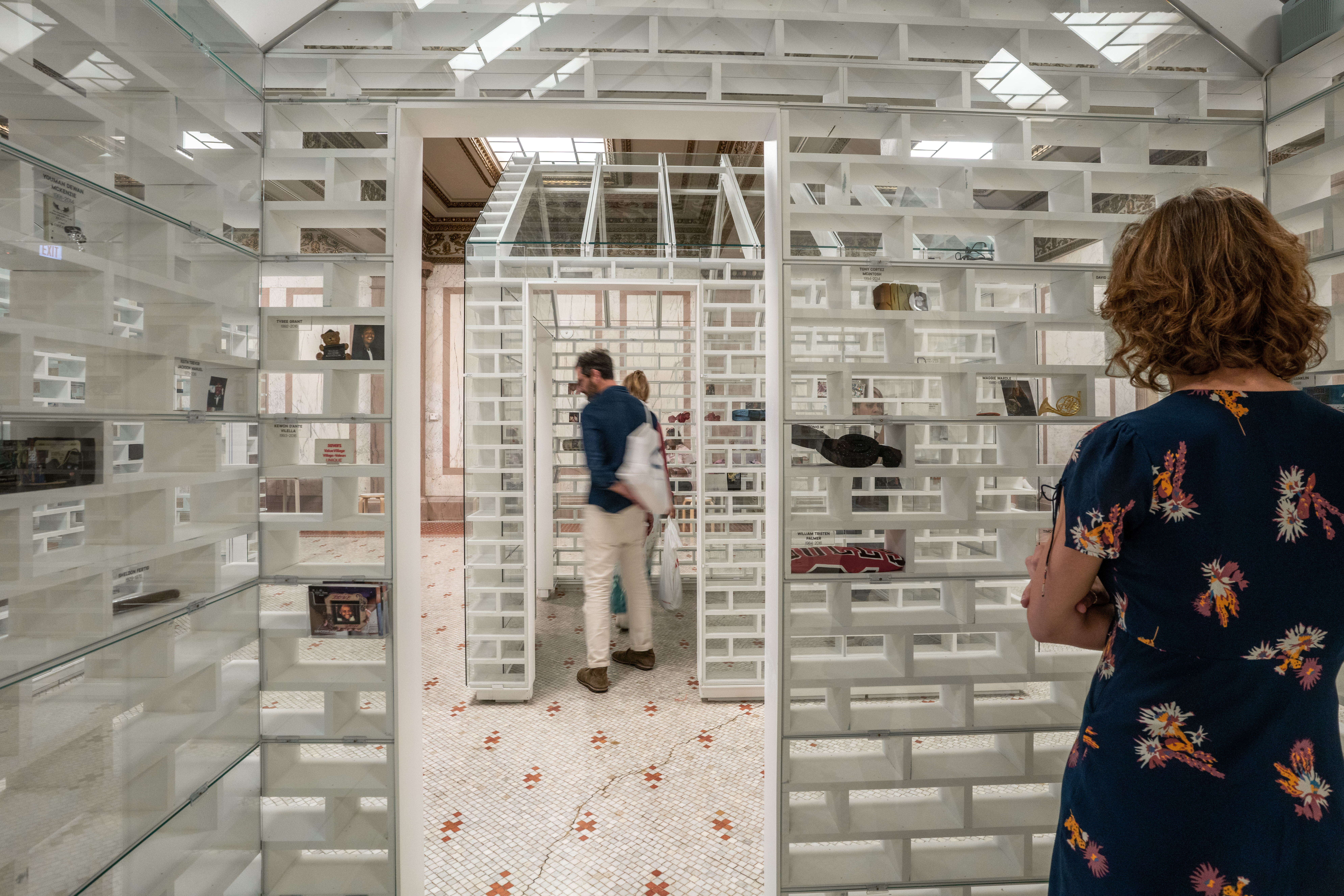 The Gun Violence Memorial Project in Randolph Square at the Chicago Cultural Center