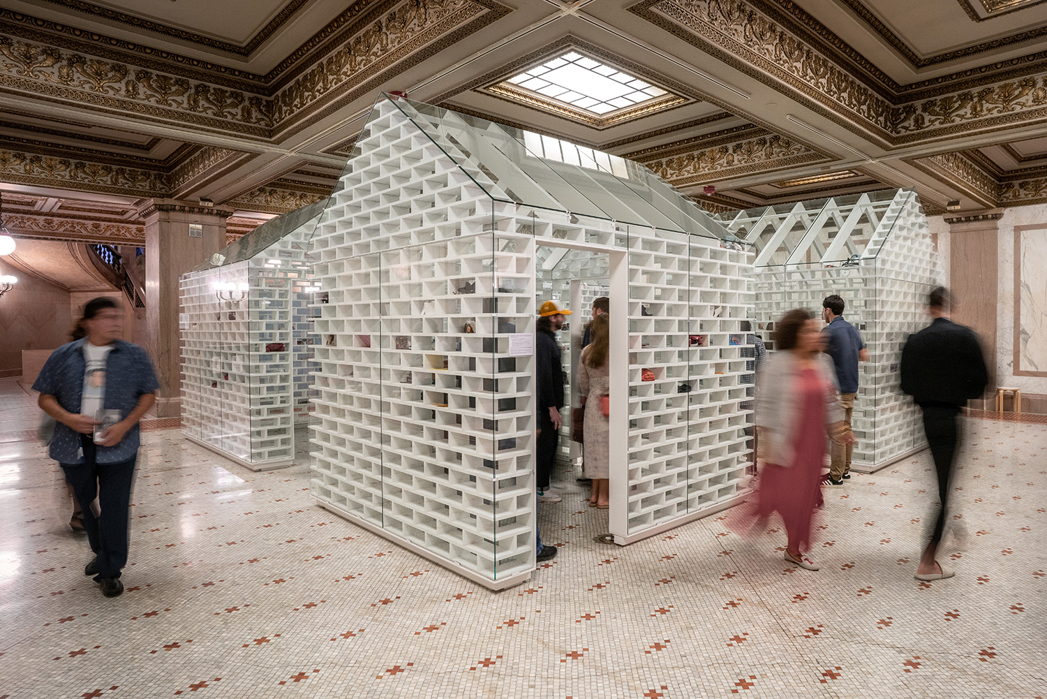 The Gun Violence Memorial Project in Randolph Square at the Chicago Cultural Center